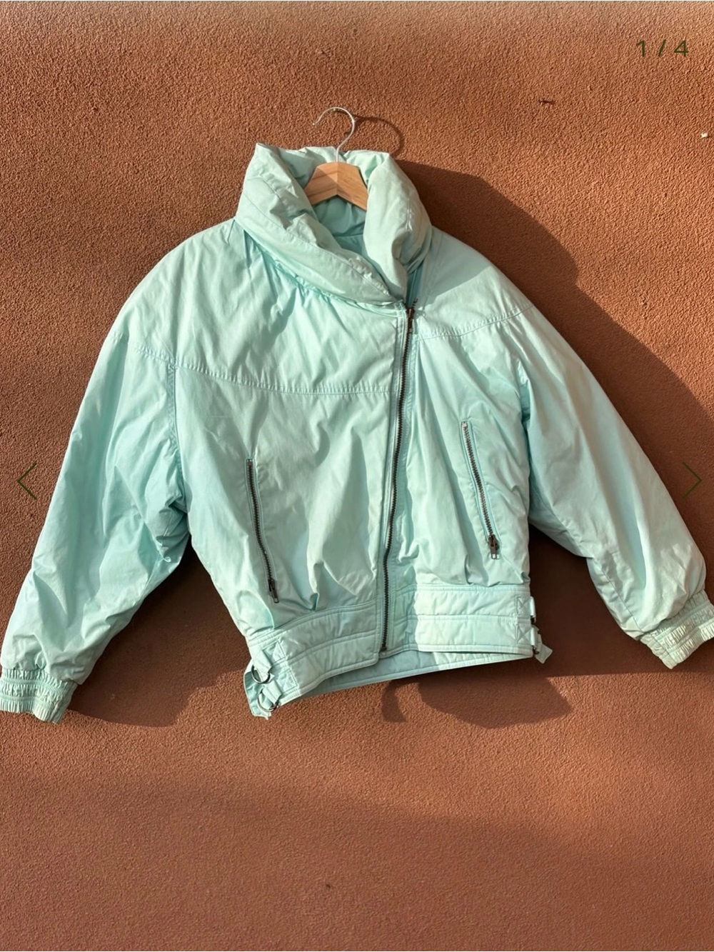 The Company Store Sea Foam Green Down Jacket